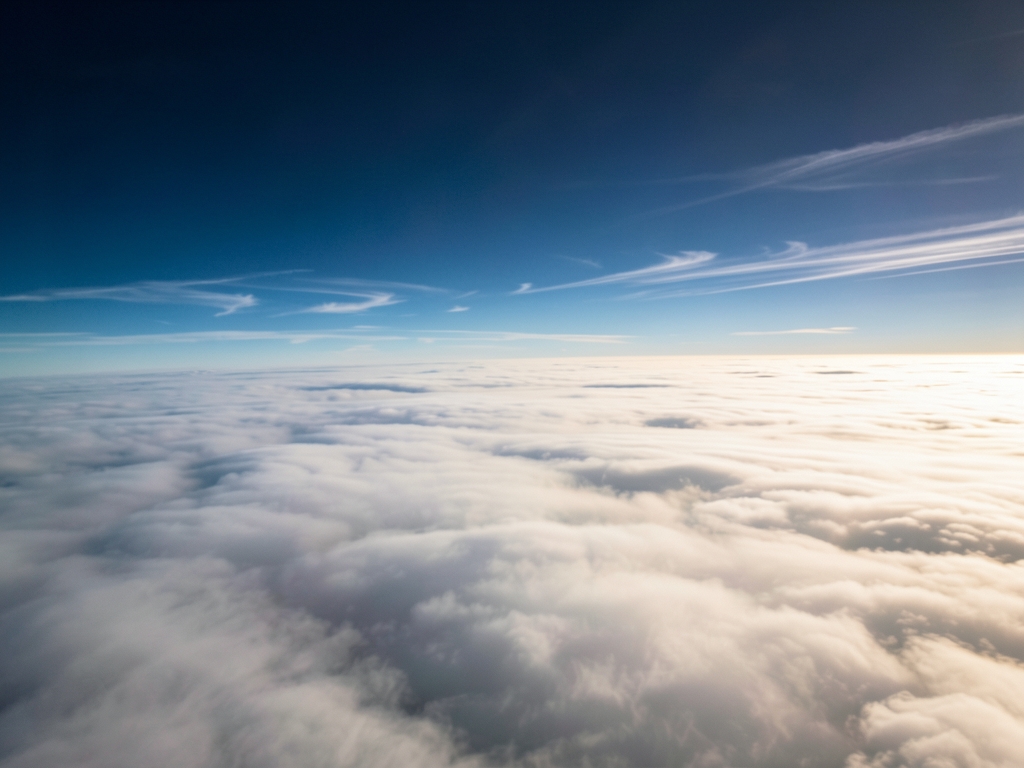 vast cloud layer viewed from high altitude soft