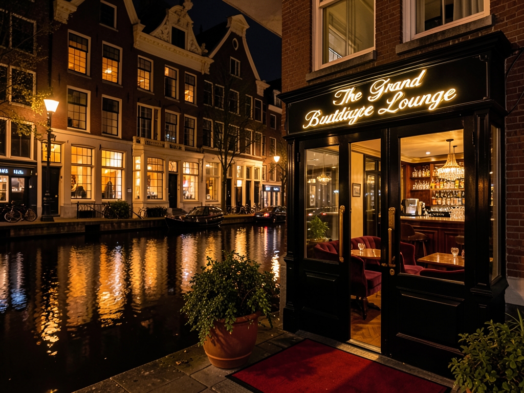 quiet nighttime journey along Amsterdam s illuminated canals with