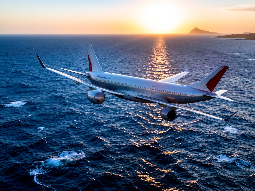 commercial banking over deep blue Caribbean dawn polished