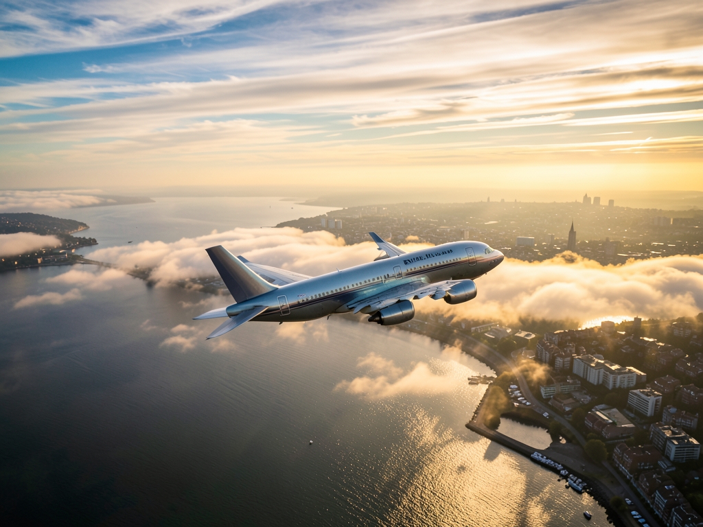 Aerial view passenger descending through layered clouds above