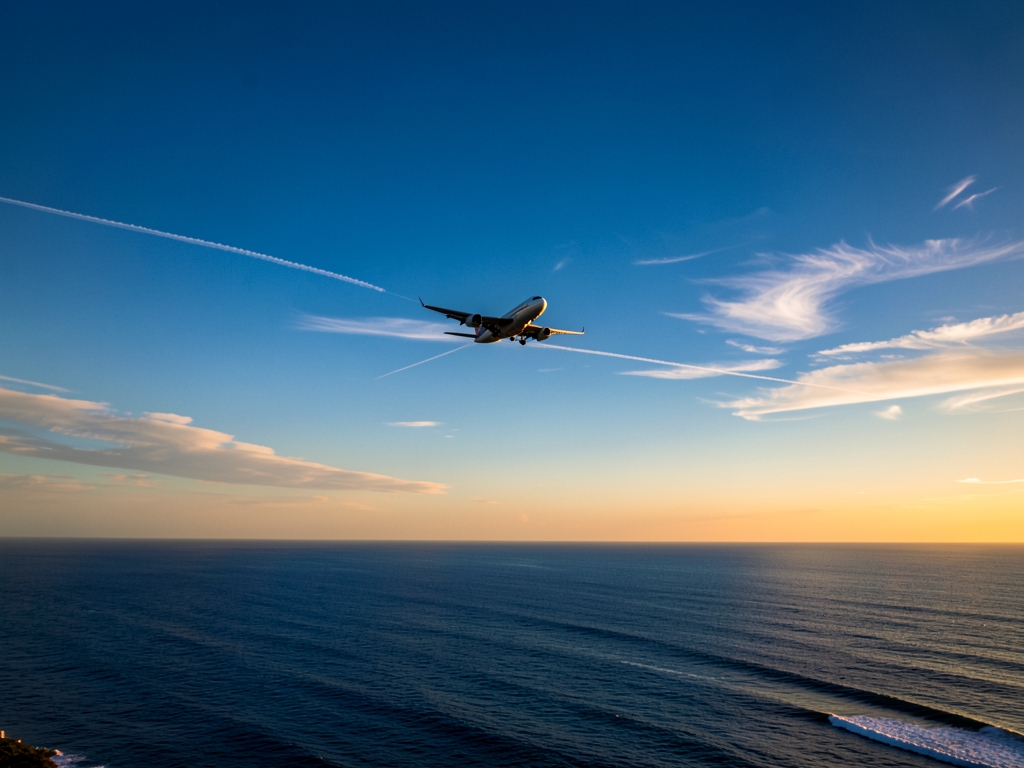 vast expanse clear blue over Pacific Ocean golden