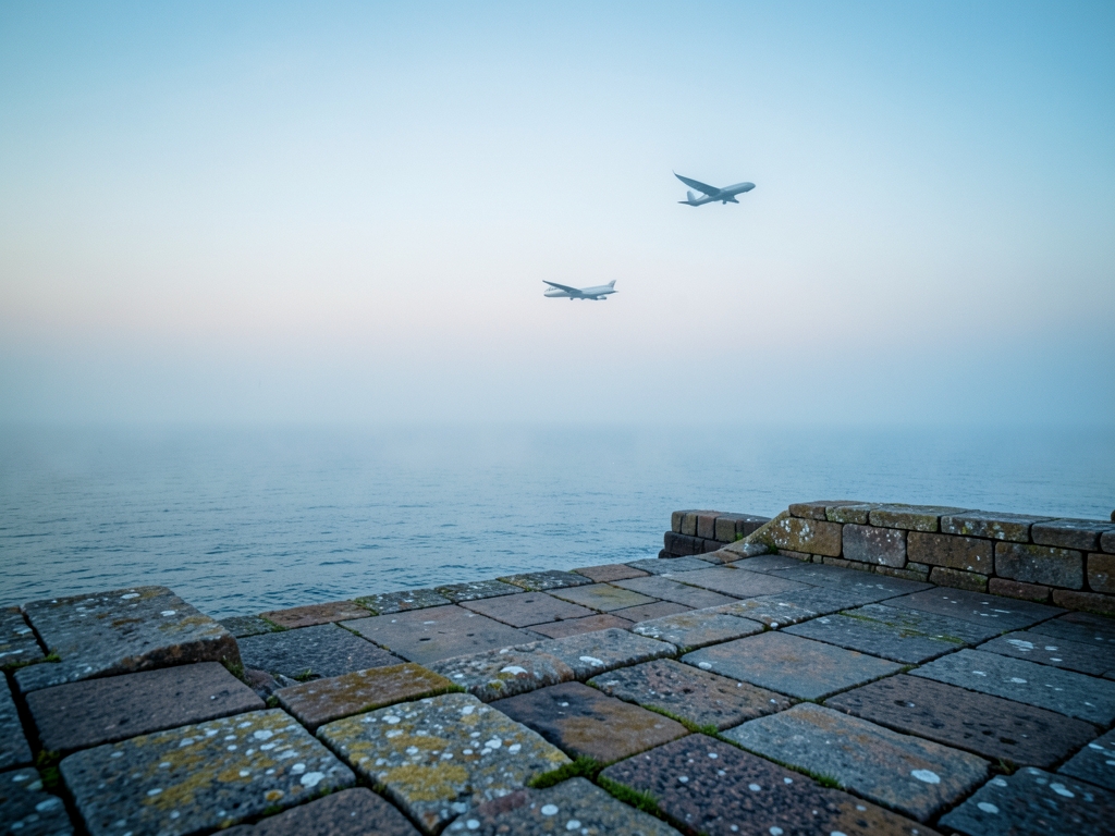 quiet Atlantic seaboard dawn with weathered harbor stones