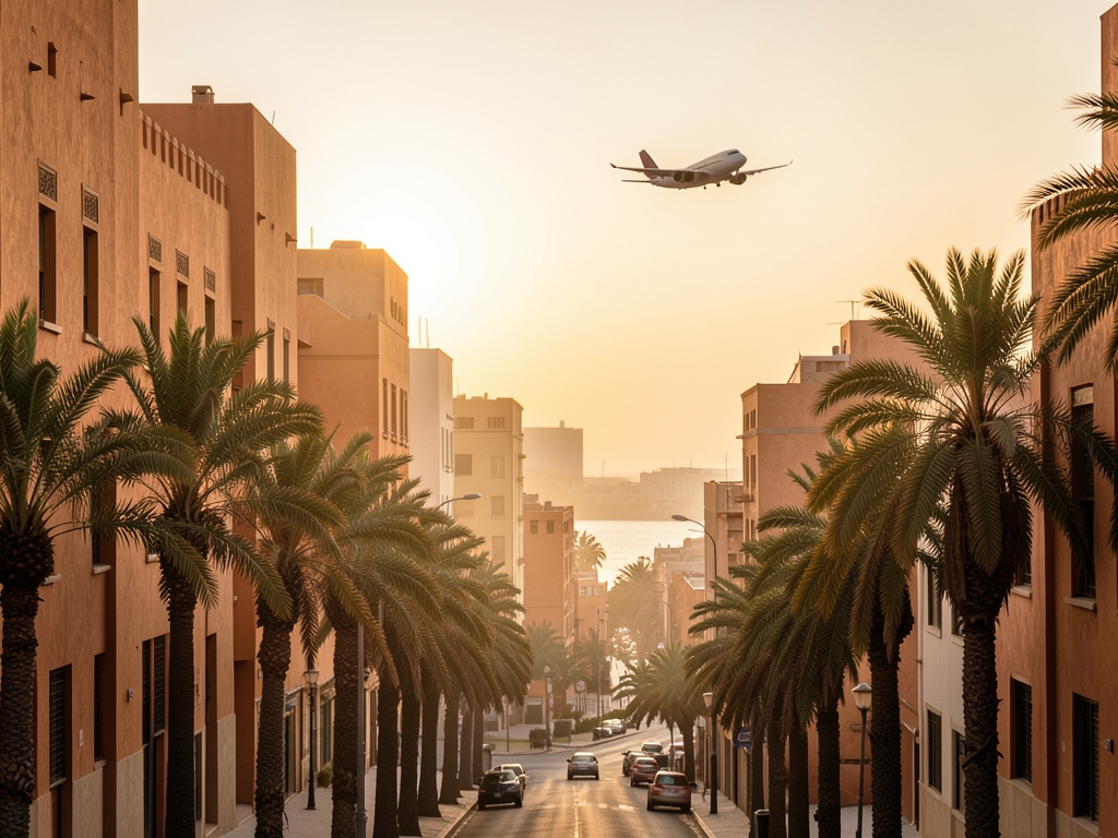 Casablanca s warm ochre architecture palm lined avenues golden sunset