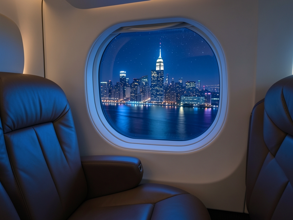 Night approach York with glowing skyline river reflections