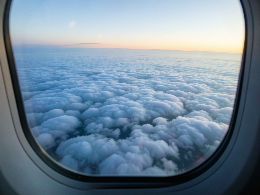 panoramic view cloud layer dawn seen from high altitude