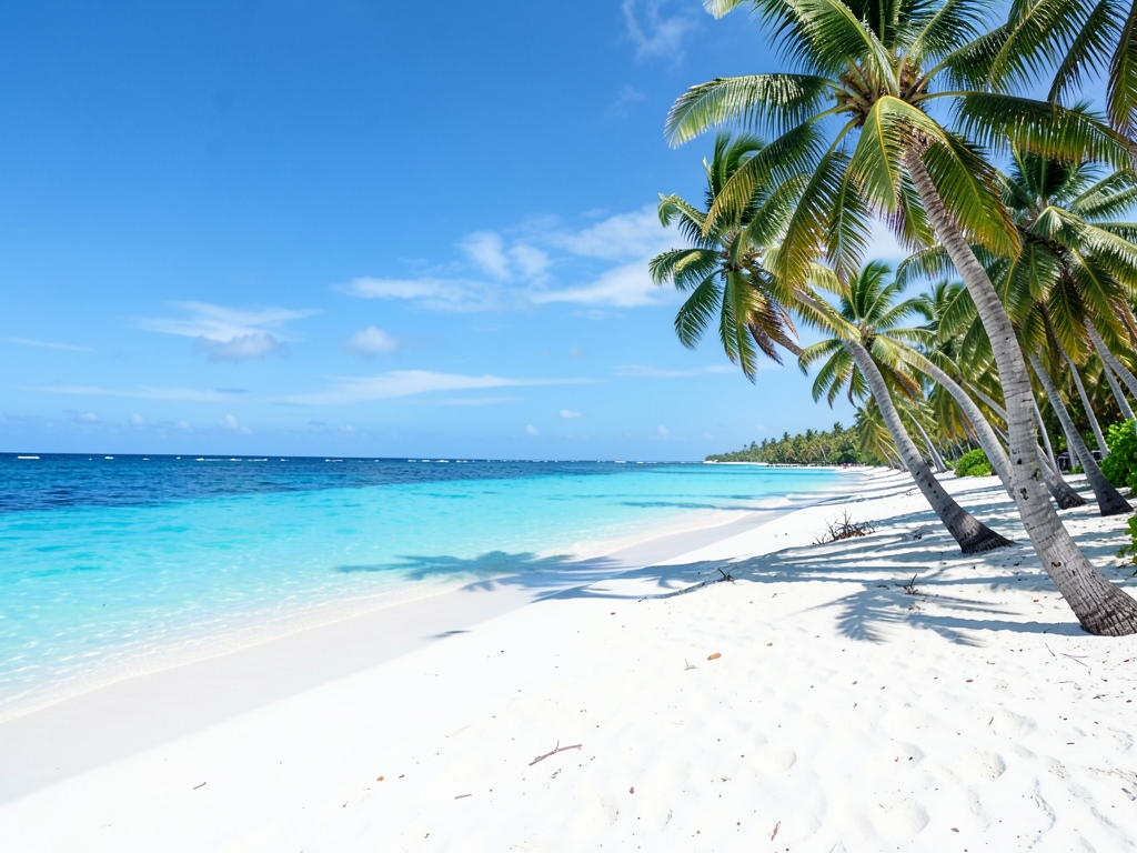 Tropical Providenciales shoreline with turquoise water white sand
