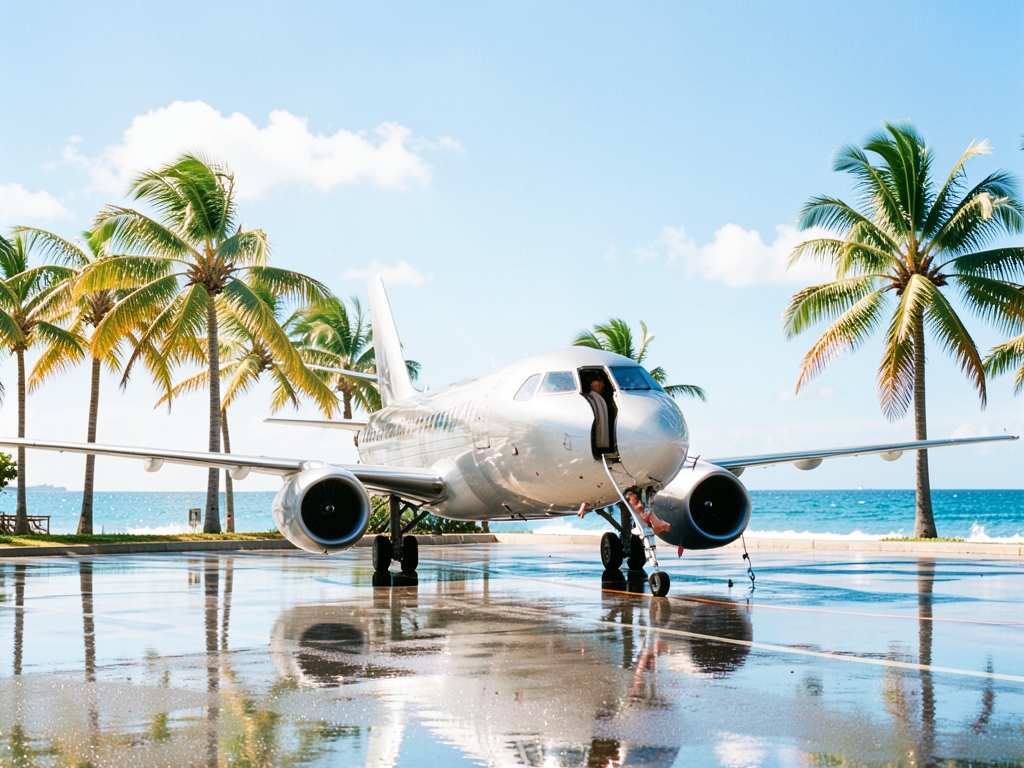 bright Miami arrival scene under clear tropical weather