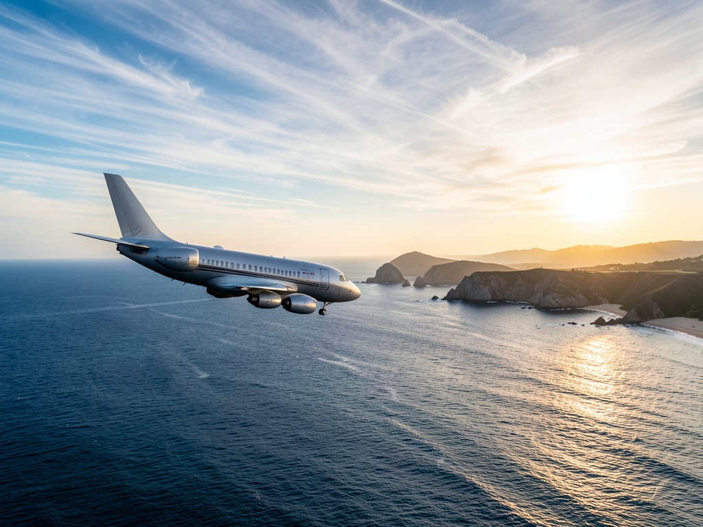 silver passenger crossing vast Pacific Ocean toward Australia s