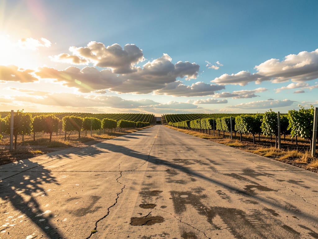 Sunlight breaks through clouds illuminate quiet runway Walla