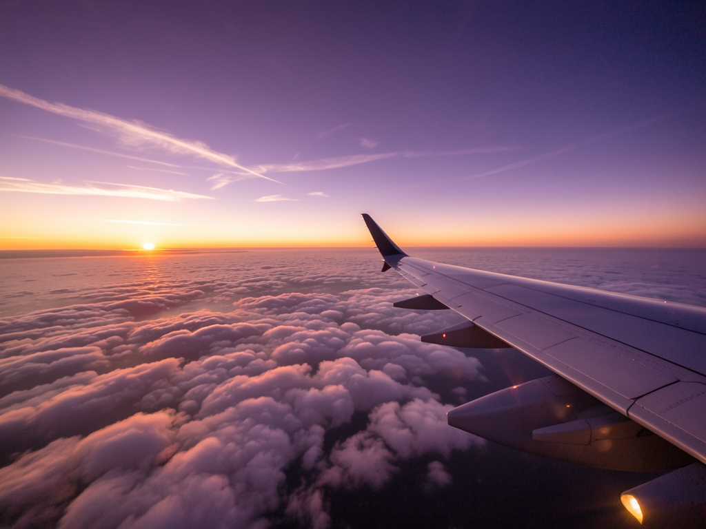 tranquil view from cruising altitude above Atlantic Ocean