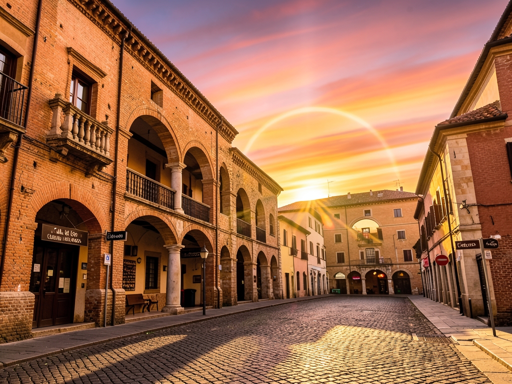 Warm golden hour light spills across Zaragoza s weathered