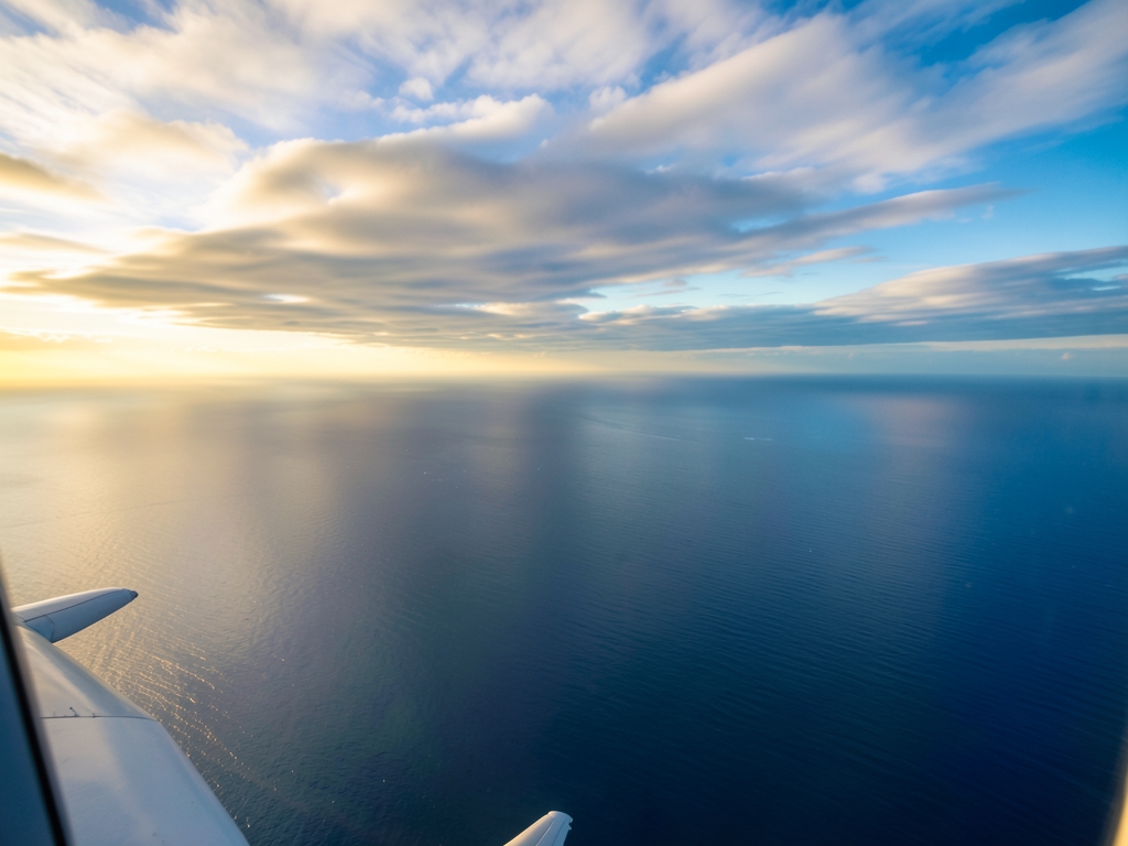 Endless Atlantic Ocean viewed from high above commercial