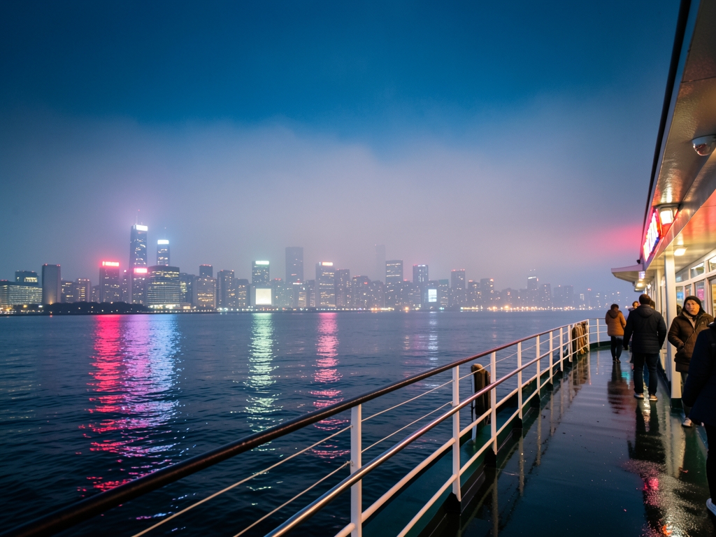 misty Tokyo skyline twilight glows with neon reflections