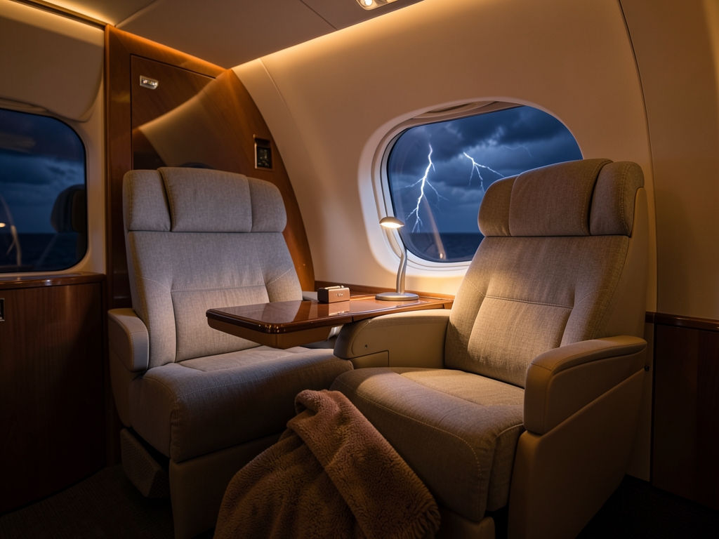 Long haul cabin interior business class night wide seats