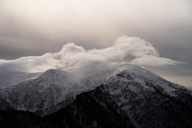 nature mountain snow peak landscape clouds