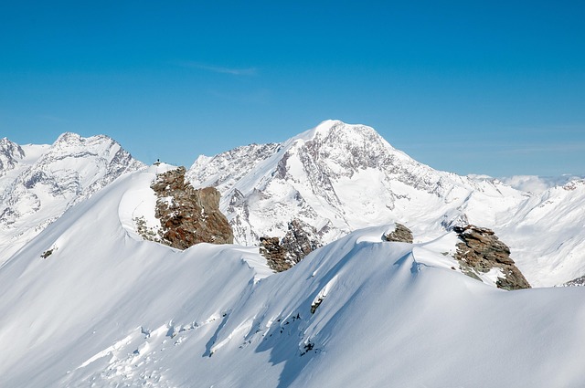 mount allalin alps mountain snow peak summit winter allalin horn saas fee switzerland landscape nature climbing ski