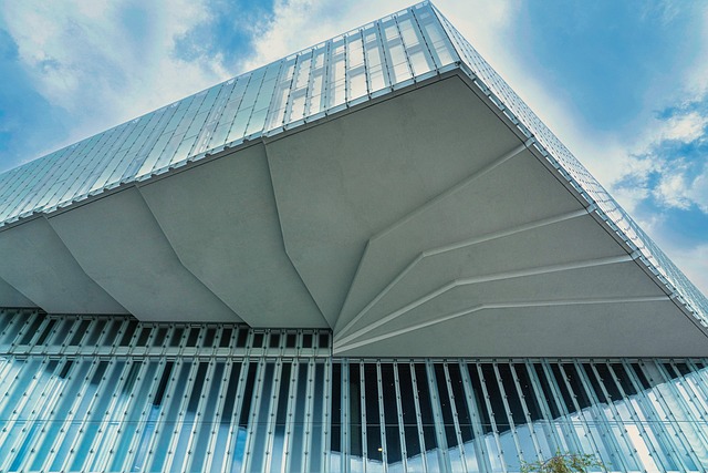 building architecture lines angles contrast city nature urban reflection clouds oslo norway