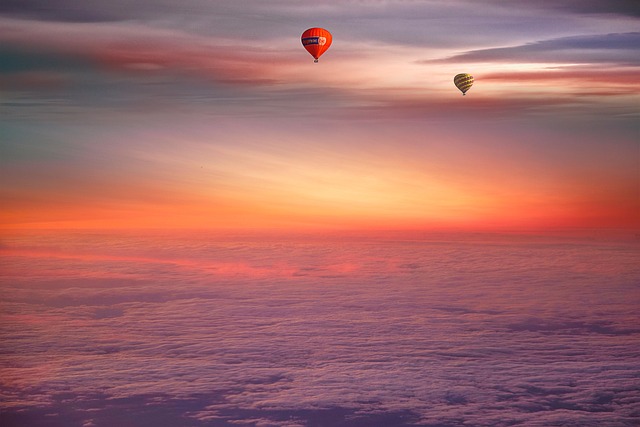 hot air balloons nature clouds sunset fantasy