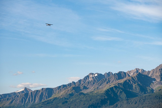 mountains plane flight nature alaska