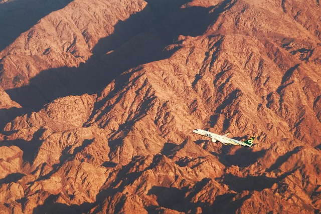 plane sandstone mountain stone take off sunset arkia air nature travel move
