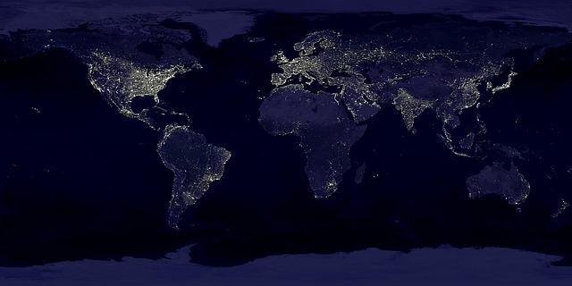 earth continents land satellite map night