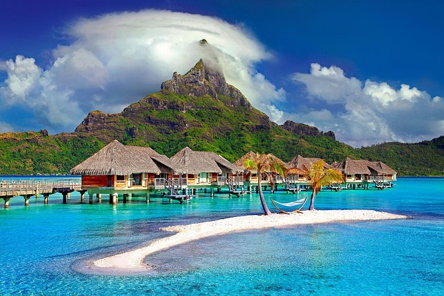 bora bora island caribbean tahiti polynesia paradise travel sea nature french polynesia dream holiday water beautiful oc
