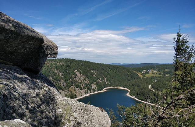 sky lake mountain rock nature eagle