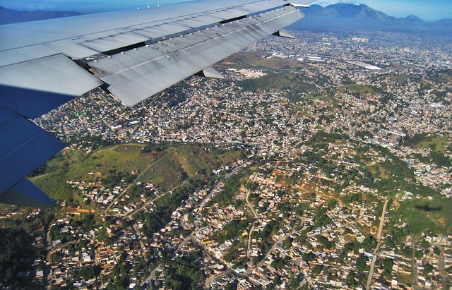 landing approach to rio plane outlook wing flying to travel nature aviator from the plane aerial view vacation flight mo