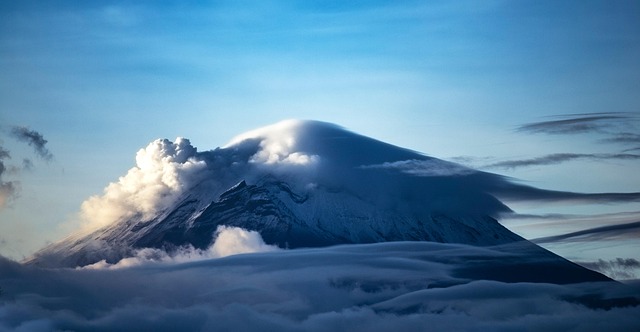 top summit mountain volcano nature clouds mexico popocatepetl landscape