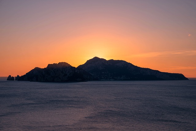 capri nature island sunset italy naples