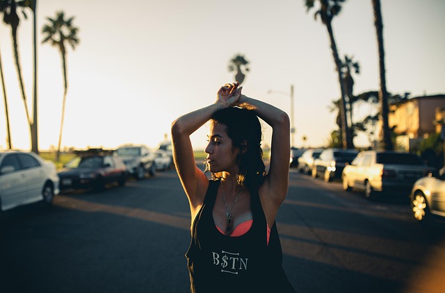 sunset nature woman los angeles