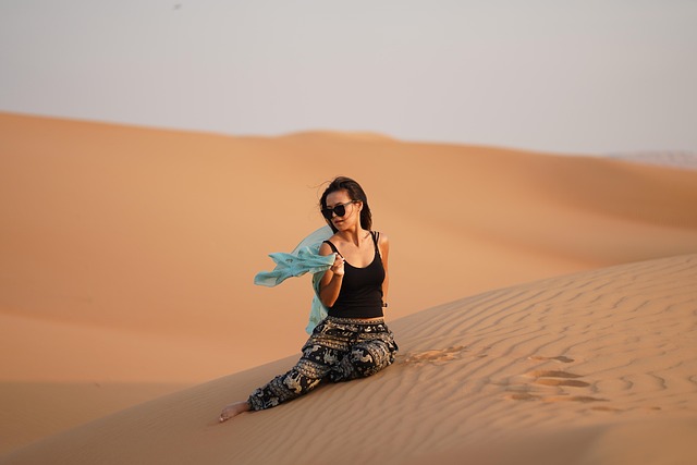 dubai desert girl nature sand