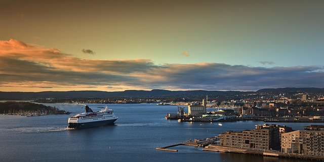 oslo city sunset norway ferry cruise ship nature ship Norway Oslo