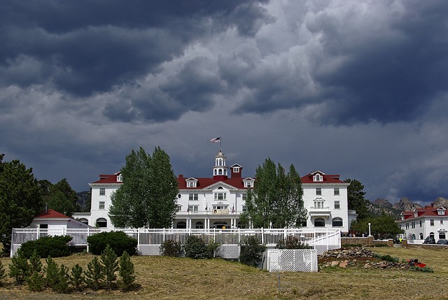 estes park s stanley hotel mountain hotel dark sky clouds weather stanley estes park colorado mountains nature landscape