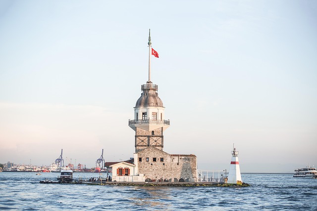 istanbul leanderturm turkey tourism sunset ferry port lighthouse excursion point of interest sightseeing holiday nature