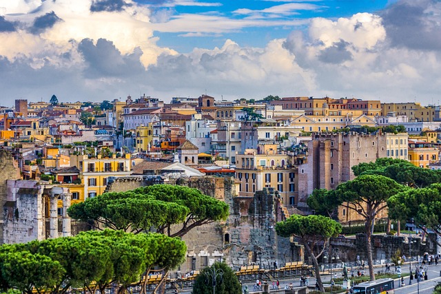 rome italy city houses buildings nature sky clouds landscape Italy Rome Lazio