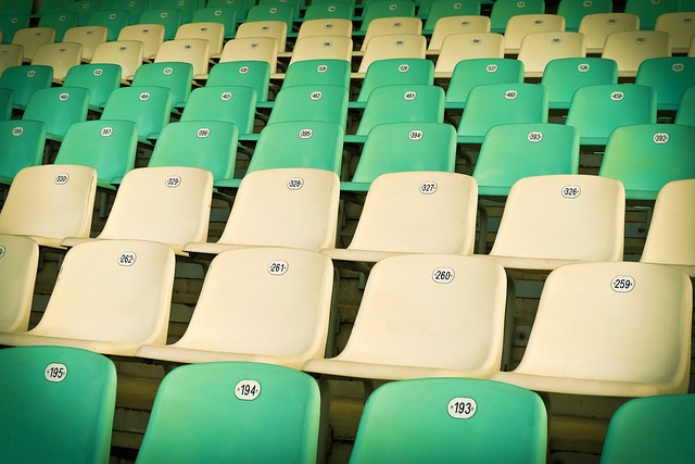 stadium seats chairs sit auditorium grandstand rows of seats seat numbers plastic plastic seats seating stadium stadium
