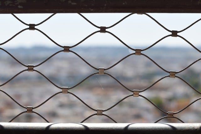 fence mesh building structure obstacle net Seville Spain Andalusia