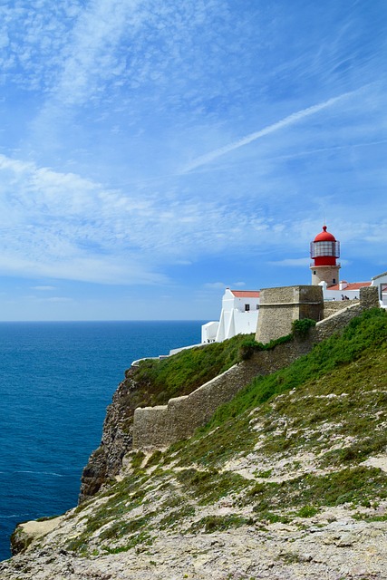 lighthouse portugal sea nature air blue