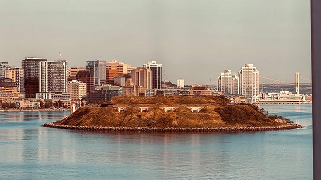architecture building skyline bridge canada halifax