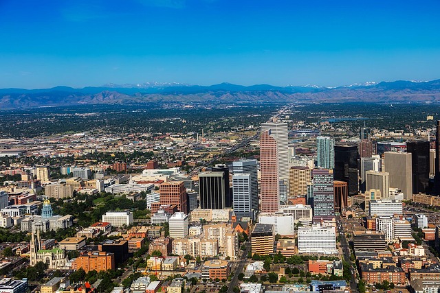denver colorado nature mountains city urban skyline downtown cityscape aerial view buildings architecture travel United