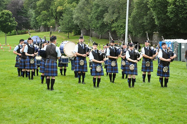 piper band make music united kingdom scotland highlands bag pipes bagpipes kilt scots tartan traditional music musical i