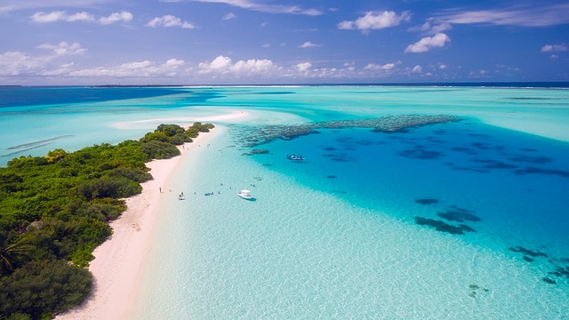 maldives, tropics, tropical, aerial view, vacation, holiday, nature, travel, sea, ocean, water, beach, sand, paradise, seascape, horizon