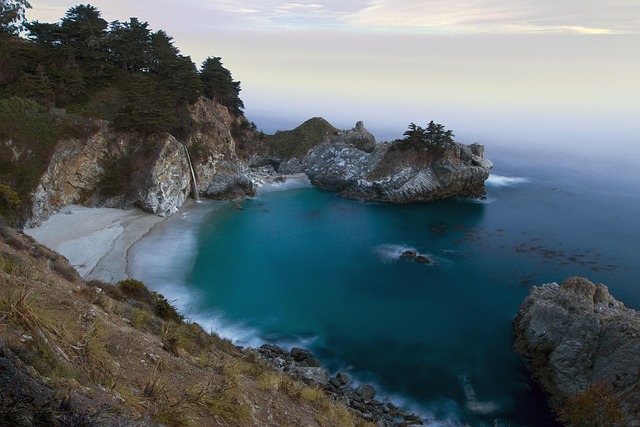 big sur, pfeiffer, nature, waterfall