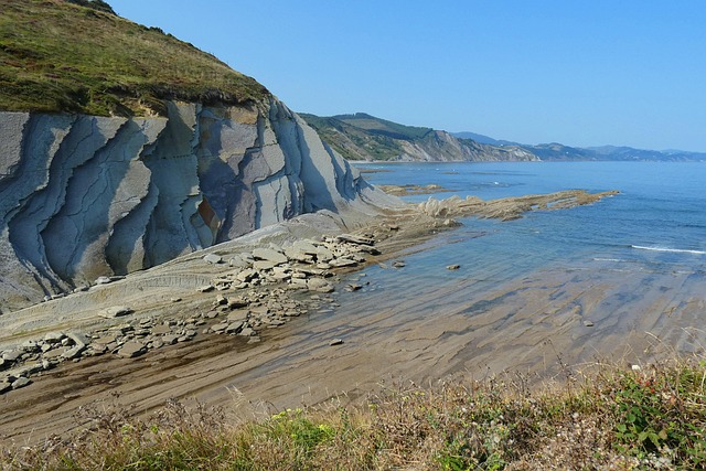 cliffs, basque coast geopark, sea, geological strata, flysch route, coast, seaside, ocean, coastline, nature, basque country, spain, zumaia