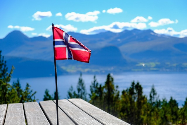 norway, nature, flag, mountain, fjord, travel, scandinavia, landscape