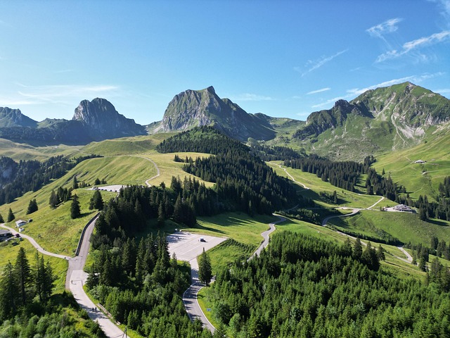 mountains, alps, landscape, switzerland, nature, gantric, bern, hike, aerial view, photography