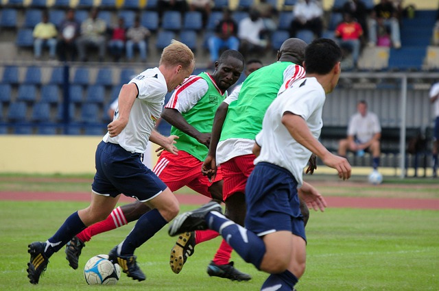 libreville, gabon, nature, soccer, football, players, field, grass, game, match, competition, athletes, crowd, spectators, macro, close-up, outside