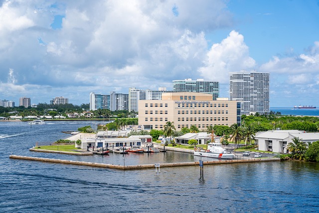 buildings, seascape, nature, fort lauderdale, florida, architecture, sky, clouds